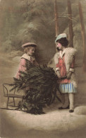 Delcampe - ENFANTS - Sapin - Luge - Manteaux - Fourrures - Fillettes - Forêt - Animé - Ed WRB & Co - 2833 - Carte Postale Ancienne - Sonstige & Ohne Zuordnung