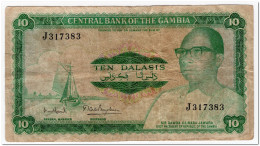 Delcampe - GAMBIA,10 DALASIS,1972-86,P.6d,CIRCULATED - Gambia