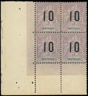 Delcampe - ** MARTINIQUE - Poste - 81Aa, Bloc De 4 Dont 1 Ex Chiffres Espacés (plis De Gomme + Oxydations) - Nuovi
