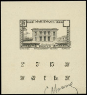 Delcampe - EPA MARTINIQUE - Poste - 134, épreuve D'artiste En Noir, Signée + états Des Différentes Faciales Prévues - Altri & Non Classificati