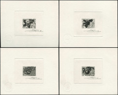 Delcampe - EPA MONACO - Préoblitérés - 78/81, 4 épreuves D'artiste En Noir, Signées: 4 Saisons Du Pommier - Altri & Non Classificati