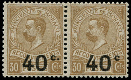 Delcampe - ** MONACO - Taxe - 12a, Paire Dont Un Exemplaire Sans Point: 40c/30c. - Altri & Non Classificati