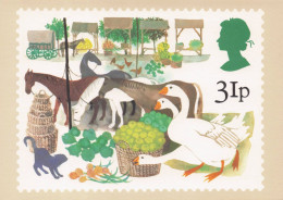 Delcampe - Trade & Produce Fair Cattle Food Markets Royal Mail Painting Postcard - Leeuwen