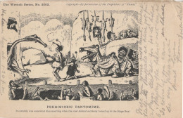 Delcampe - Dinosaur Prehistoric Theatre Pantomime Painting Antique Postcard - Leeuwen