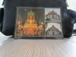 Delcampe - Cpsm    ASIE   THAILANDE   BANGKOK    The Main Buddha In Front Of The Altar Marble Temple - Thaïland