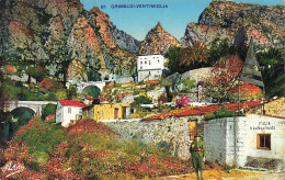 Delcampe - [-10%] ITALIE - Grimaldi - Ventimiglia - Pont - Guardia Di Finanza - Village - Rocher - Soldat - Animé - Carte Postale A - Imperia
