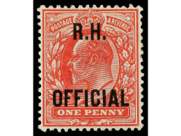 Delcampe - * GRAN BRETAÑA. 1902. OFFICIAL. ROYAL HOUSEHOLD. 1 P. Red, Overprinted 'R.H. OFFICIAL'. Very Fine. Yv.50, S.G  O 92. Cat - Autres & Non Classés