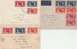Delcampe - New Zealand,Cook Islands, Niue To England 1937, Lot Of 3 Covers With Coronation Full Sets . - Briefe U. Dokumente