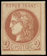 Delcampe - * EMISSION DE BORDEAUX - 40Bb  2c. MARRON, R II, TTB. C - 1870 Emissione Di Bordeaux