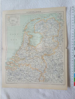 Delcampe - 1894 Karte Niederlande NETHERLANDS Brockhaus Konversations Lexikon GERMANY ARMY MAP CHART PLAN Armeekarte Carte RAILS - Carte Topografiche