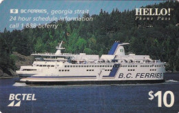 Delcampe - CANADA - BC Ferries/Georgia Strait, BCTel Magnetic Prepaid Card $10, 07/98, Used - Kanada