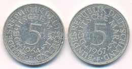 Delcampe - Német Szövetségi Köztársaság 1964F-1967F 5M Ag T:XF Kis Ph. Federal Republic Germany 1964F-1967F 5 Mark Ag C:XF Small Ed - Non Classificati