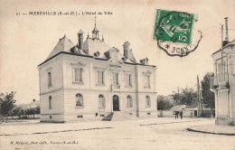 Delcampe - CPA Mereville-L'hôtel De Ville-21-Timbre-RARE Numérotation        L4201 - Mereville