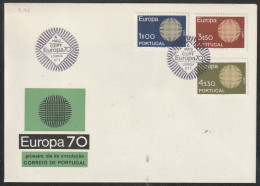 Delcampe - Portugal: 1970, FDC Blankobrief, Mi. Nr. 1092-94,  Europa: Flechtwerk Als Sonnensymbol.    ESoStpl. - FDC
