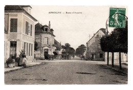 Delcampe - 89 APPOIGNY Route D'Auxerre - Bourgoin Lenoble - Hotel St Fiacre - Débit De Tabac - Diligence - Carriole - Amidon Verley - Appoigny