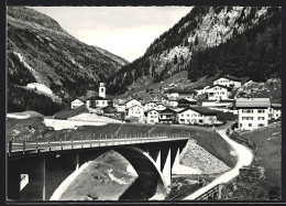 Delcampe - AK Innerferrera /Avers, Ortsansicht Mit Brücke Und Talpanorama - Avers