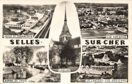 Delcampe - [-5%] FRANCE - Selle Sur Cher - Usine Céramique - Bord Canal - Château - Eglise - Phot Ed M Roussel - Grf Vin - Carte Po - Selles Sur Cher