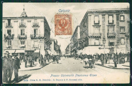 Delcampe - Catania Città PIEGATA MACCHIA Cartolina KVM0409 - Catania