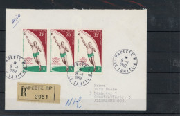 Delcampe - Franz. Polynesien 3er Streifen 89 Sport Mischfrankatur #JK599 - Sonstige & Ohne Zuordnung