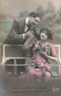 Delcampe - [-20%] COUPLE - Que Puis Je Lire Dans Vos Jolis Yeux - Si Vraiment Vous Aussi Maimez Un Peu - Carte Postale Ancien - Paare