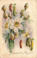 Delcampe - [-20%] FLEURS -  Joyeuses Pâques - Carte Postale Ancienne - Blumen