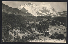 Delcampe - AK Wengen, Hotel Kurhaus Und Jungfrau - Wengen