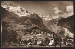 Delcampe - AK Wengen, Wengen Mit Jungfrau Und Breithorn - Wengen