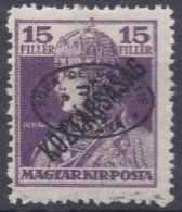 Delcampe - Hongrie Debreczen Debrecen 1919 Mi 57b  MH  Roi Charles IV   (A48) - Debreczin