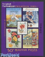 Delcampe - Hungary 1989 Pro Philately S/s With Extra Text On Left Side  Belyegkincstar  89, Mint NH, Nature - Transport - Birds -.. - Ongebruikt