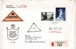 Delcampe - 30744 - Liechtenstein - 1966 - 2Fr Fürstin MiF A R-NN-Bf VADUZ -> Westdeutschland - Covers & Documents