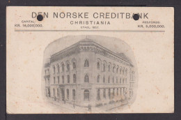 Delcampe - Norwegen Reklame Privatganzsache Den Norske Creditbank Christiania Mängel - Briefe U. Dokumente