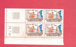 Delcampe - YT N° 527** Bloc De 4 CD - Canoë Micmac 1875 - Ungebraucht