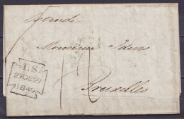 Delcampe - L. Datée 26 Décembre 1849 De MANCHESTER Càd [L.S. /27 DE 1849] Pour BRUXELLES Via Ostende (au Dos: Càd "ANGLETERRE PAR O - Unclassified