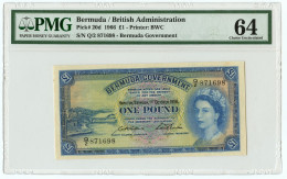 Delcampe - 1 POUND BERMUDA GOVERNMENT BRITISH ADMINISTRATION ELIZABETH II 01/10/1966 QFDS - Autres - Amérique