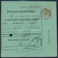 Delcampe - 1875 5kr Díjjegyes Posta-utalvány "KISMARTON" - Wien - Altri & Non Classificati