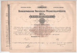 Delcampe - 1909. Budapest "Kisbirtokosok Országos Földhitelintézete" 4 1/2%-os Záloglevele 200K-ról, Magyar, Német és Francia Nyelv - Unclassified