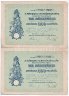 Delcampe - 1927 Mándok "Mándoki Takarékpénztár Részvénytársaság" Tíz Részvénye Egyenként 20P-ről, összesen 200P-ről (2x) Sorszámköv - Unclassified