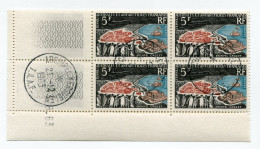 Delcampe - T. A. A. F  N°20 ARCHIPEL CROZET EN BLOC DE 4 DATE DU ?-8-63 AVEC OBLITERATION ARCHIPEL KERGUELEN 21-12-63 T.A.A.F. - Gebraucht
