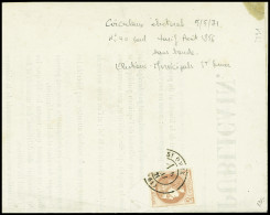 Delcampe - Lettre N°40B 2c Brun-rouge, Au Filet Dans Un Angle, Obl. Càd St-Omer 5 Mai 1871, Pas-de-Calais, Seul Sur Circulaire élec - 1870 Ausgabe Bordeaux