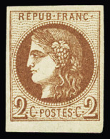 Delcampe - * N°40Bb 2c Marron Report 2, Neuf *, TB, R. Signé JF.Brun, Calves - 1870 Ausgabe Bordeaux
