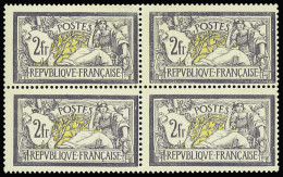 Delcampe - **,bloc De 4 N°122 2f Violet Et Jaune En Bloc De 4, Neuf **, TB. Certificat Margue - Sonstige & Ohne Zuordnung