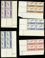 Delcampe - **,bloc De 4 POSTE AERIENNE N°9/13 Avion Survolant Paris En Blocs De 4 Coins-datés Du  7.12.35, Du 2.7.37, Du 16.3.36, D - Altri & Non Classificati