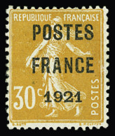 Delcampe - (*) N°35 30c Orange POSTES FRANCE 1921, Neuf Sans Gomme, TB, Très Rare. Signé A.Brun - Altri & Non Classificati