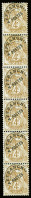 Delcampe - ** N°42 4c Brun-jaune Préo. En Bande Verticale De 6, Deux Ex. Tachés Sur La Gomme, Neuf **, TB - Francobolli In Bobina