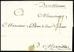 Delcampe - Lettre 1745 Lettre Datée Du Port De Monaco Avec Marque Manuscrite "De Monaco" Pour Marseille, Taxe "4", TB - Altri & Non Classificati
