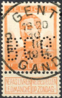 Delcampe - [O SUP] N° 116, Superbe Obl Centrale SC 'Gent' - Perforé B.C.G. - 1912 Pellens