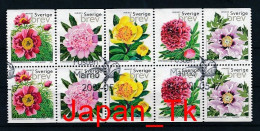 Delcampe - SCHWEDEN Mi. Nr. 2236-2240 Pfingstrosen- Heftchenblatt - Used - 1981-..