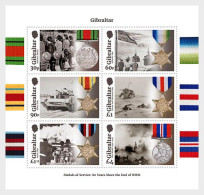 Delcampe - GIBRALTAR 2025 MNH Service Medals: 80 Years Since The End Of World War II M/S – OFFICIAL ISSUES – DHQ2541 - WW2