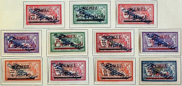Delcampe - MEMEL / FRANCE 1922 Airmail (II): Merson Lowercase Diagonal Ovp FLUGPOST. Mi72-83. 11v, MH - Unused Stamps