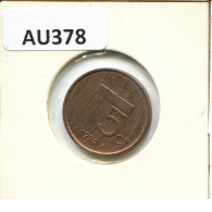 Delcampe - 5 CENTS 1994 NEERLANDÉS NETHERLANDS Moneda #AU378 - 1980-2001 : Beatrix
